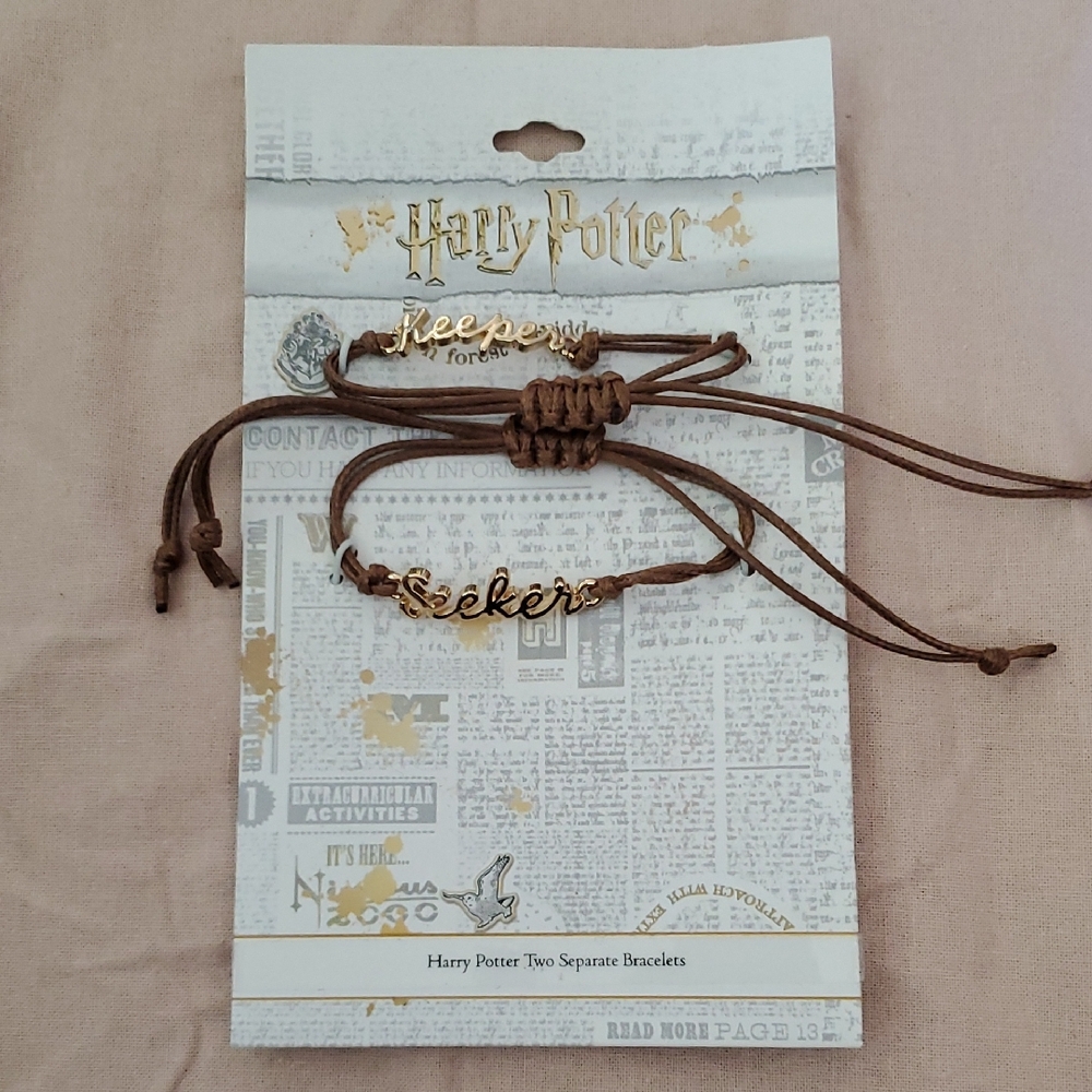Warner Bros. Harry Potter Keeper and Seeker Bracelets - Gold and Brown